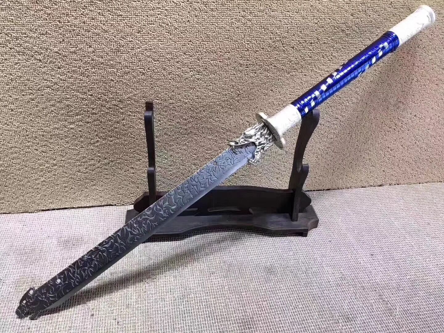 一件代发龙泉宝剑花纹钢银龙狂犬刀宝刀锦衣卫收藏武术刀剑未开刃