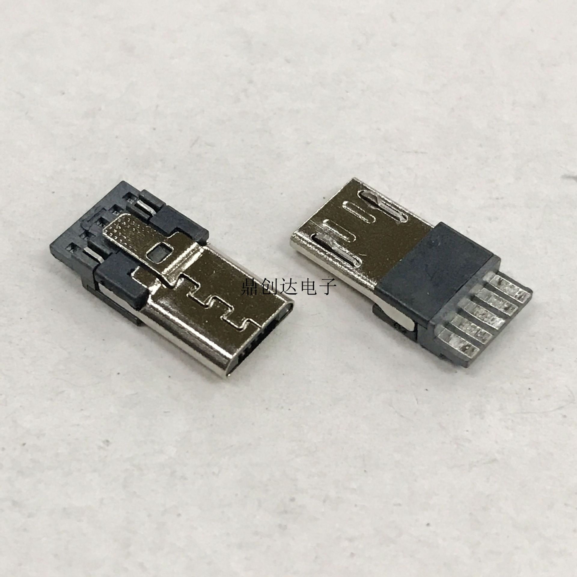 usb麦克公头焊线式micro5p模顶插座连接器b型前五后五薄