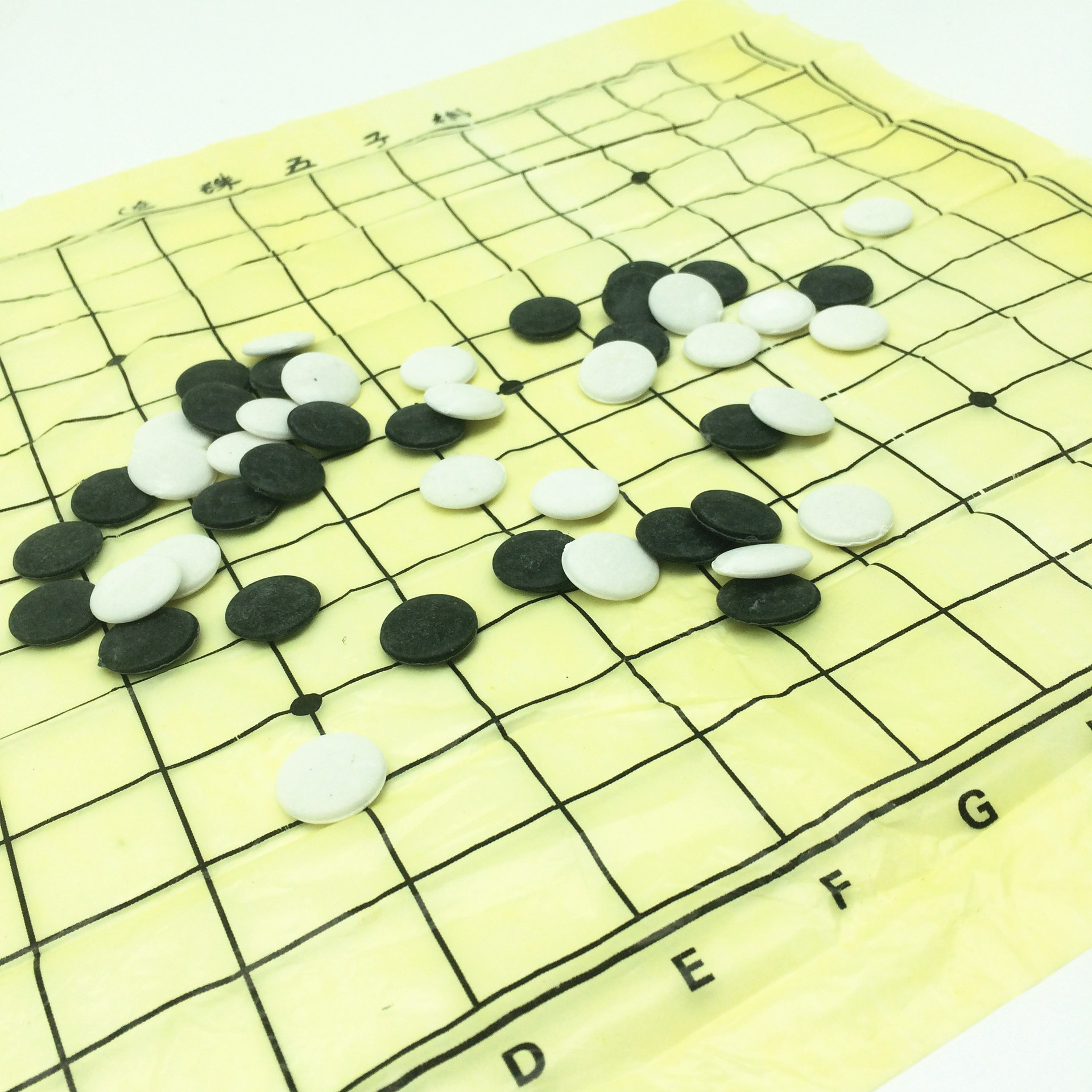 彩色塑料透明扁盒装圆形五子棋围棋 五子棋套装 塑料棋子益智类