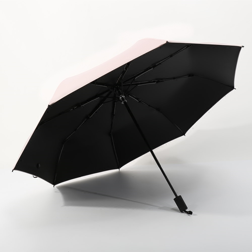 素色纯色三折伞黑胶防晒伞遮阳伞太阳伞晴雨伞卡通伞防紫外线