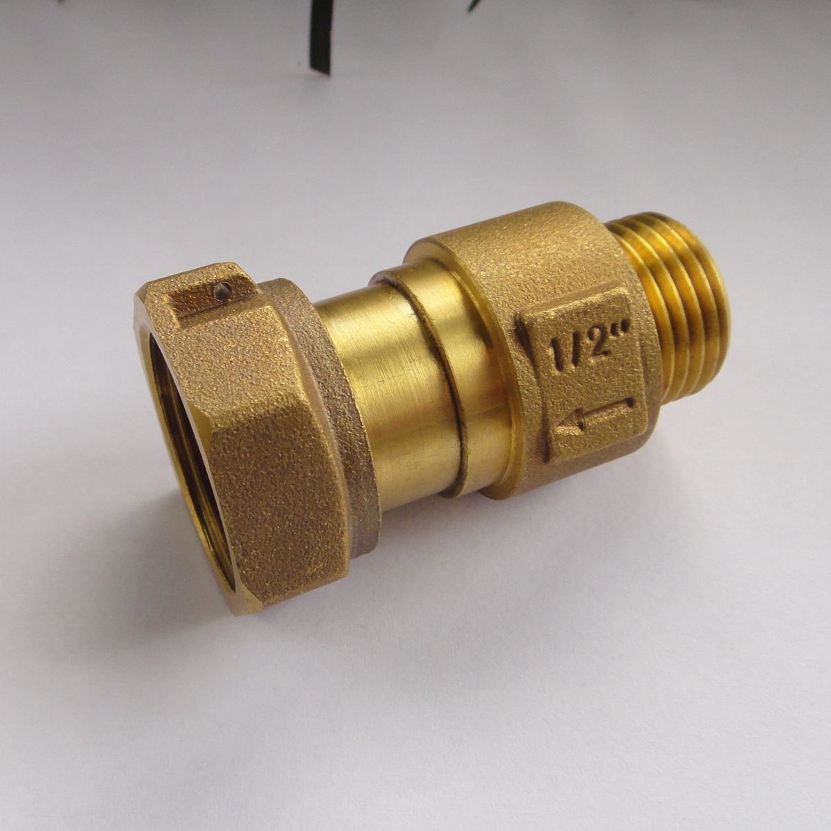 中帅黄铜水表伸缩止回阀全铜水表前活接止回阀内外丝止逆阀表前阀