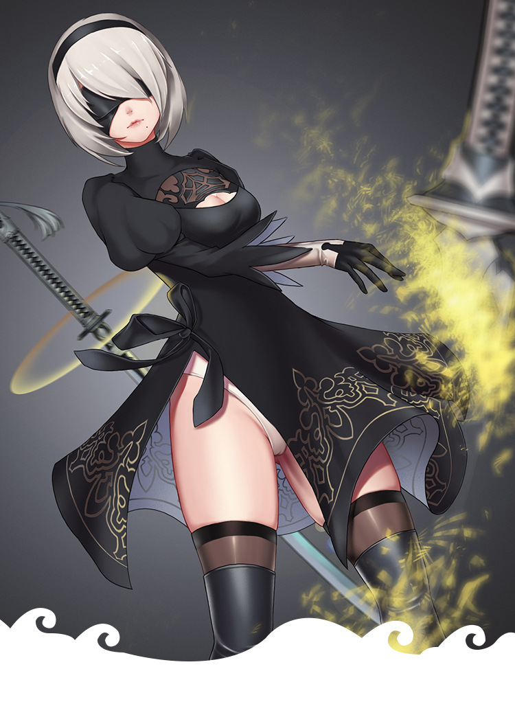 尼尔机械纪元nier automata 女主角2b姐 cosplay服动漫女装连衣裙