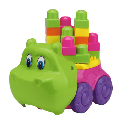工厂直销 儿童玩具diy河马积木车拼搭积木 启发孩子智力动手动脑