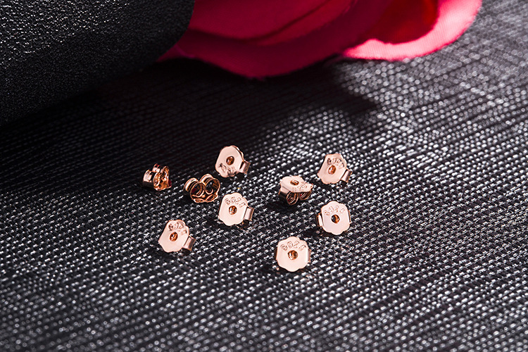 s925纯银蝴蝶扣耳堵18k玫瑰金黄金蝴蝶耳钉塞diy饰品配件厂家直销