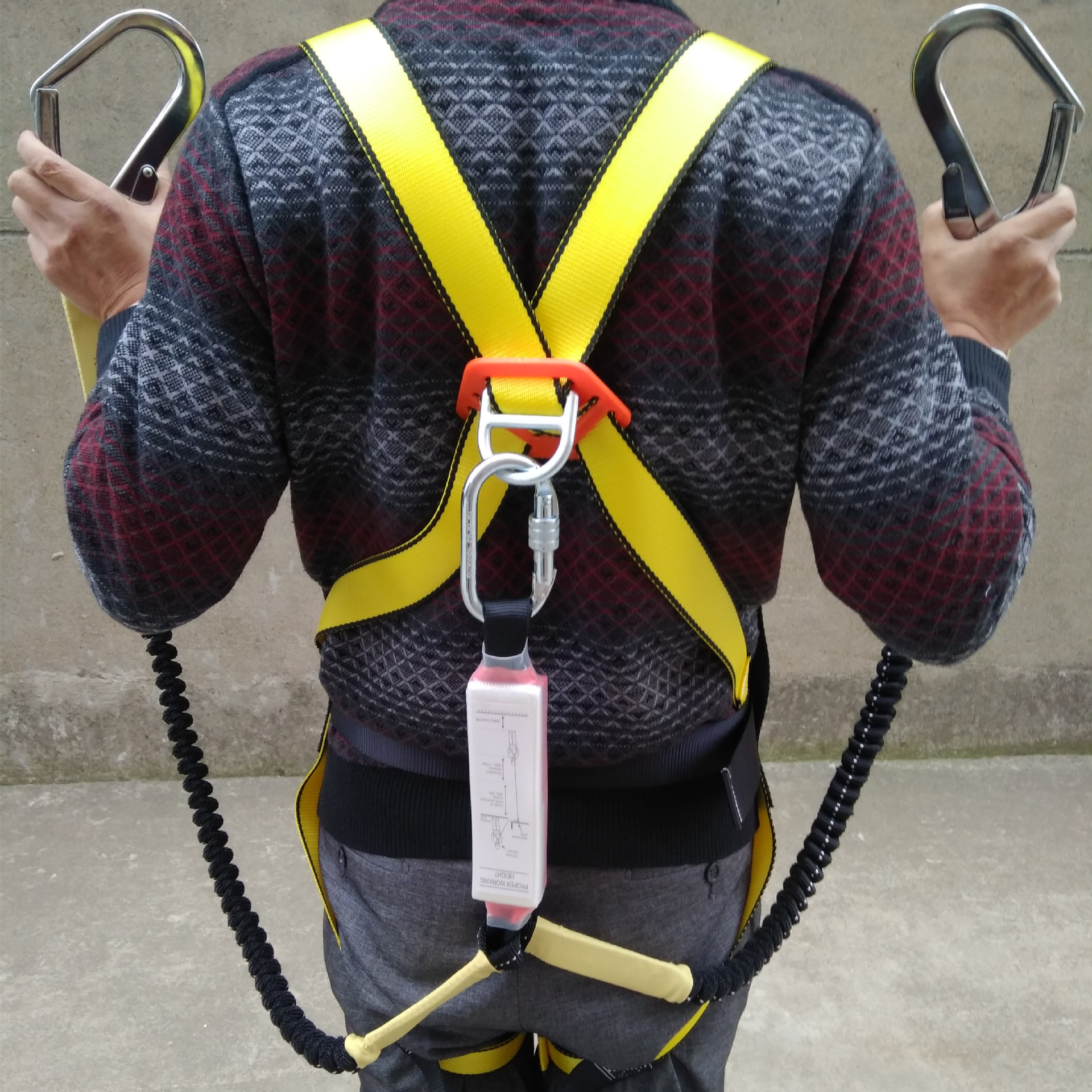 祥泰弹力绳高空作业安全带五点式全身安全带欧盟ce认证