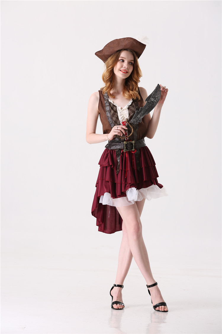 2018万圣节服装女杰克船长女海盗cosplay成人海盗服装舞台演出服