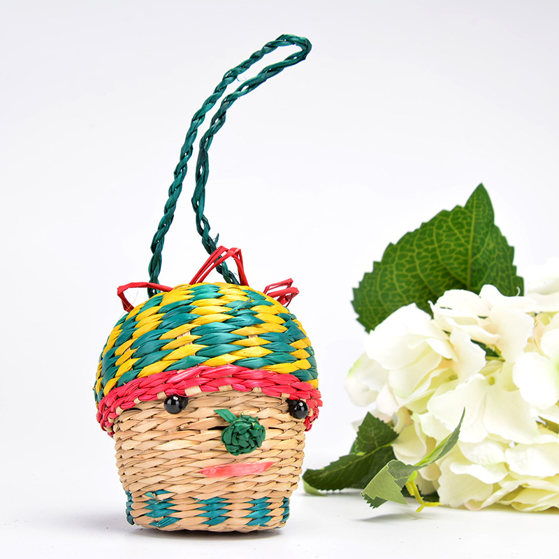 越藤轩 动物挂件 手工草编包挂件 卡通小人偶 混批 4款 随机发货