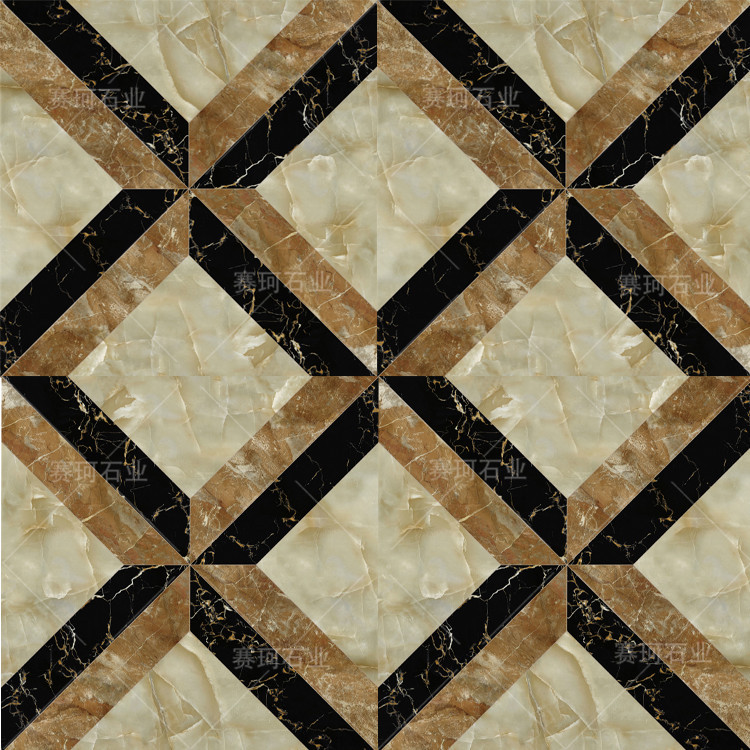 赛珂石业天然大理石色卡石材样品套餐 现代别墅客厅餐厅装修 水刀拼花