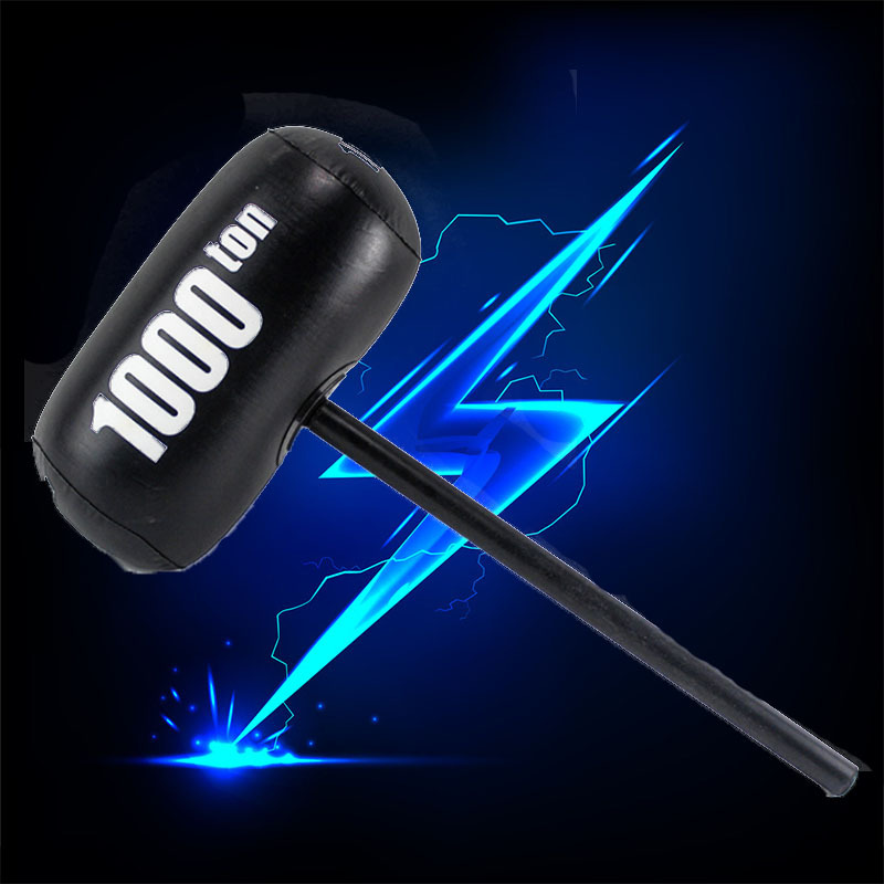 地摊热卖充气玩具充气锤子千吨锤狼牙锤黑色带刺发泄狼牙锤