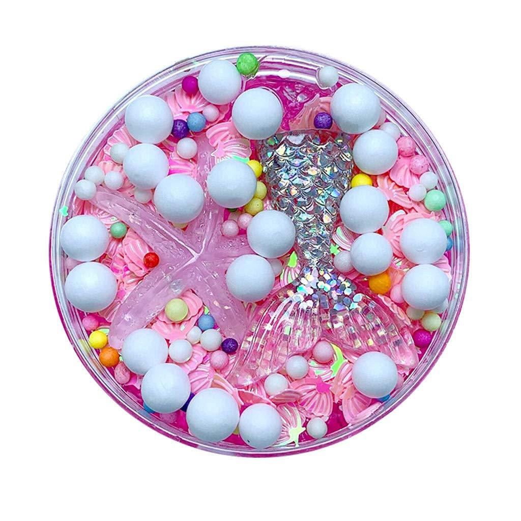 童话彩色海星美人鱼slime 爆款扁珠闪光贝壳水晶泥 解压玩具100ml