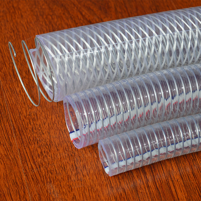 批发pvc弹簧管 耐磨透明钢丝纤维复合增强弹簧软管
