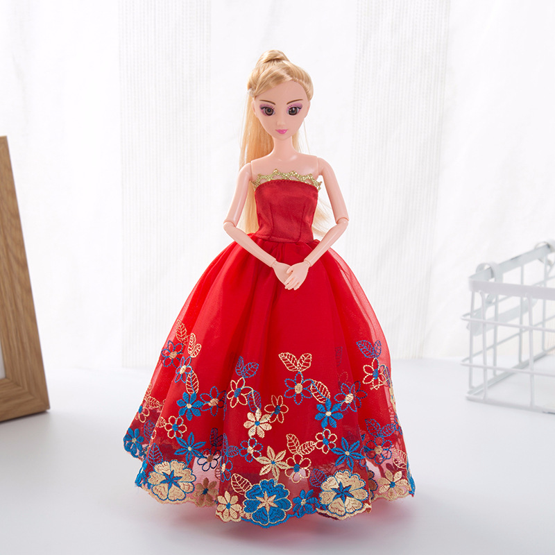 新齐芭比娃娃3d真眼关节公主女孩换装洋娃娃婚纱过家家女童玩具