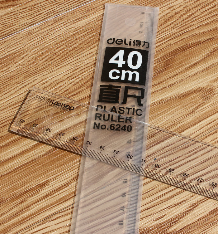 得力6240直尺加厚塑料40cm厘米学生测量工具创意多功能绘图批发