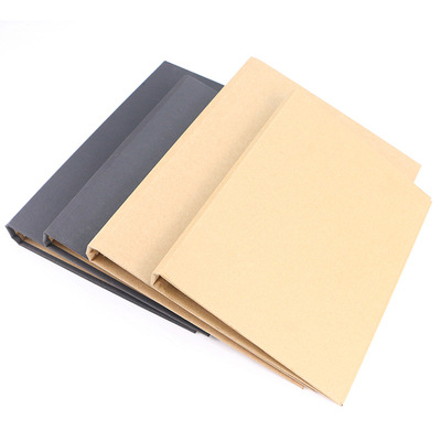 新款简约办公文具线圈本外壳 牛皮纸商务笔记本活页本夹现货批发