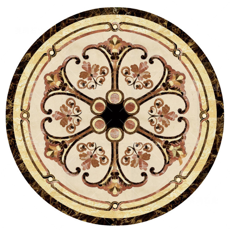 高档水刀拼花 大理石拼花欧式风格 进口石材地砖拼图定做简欧风