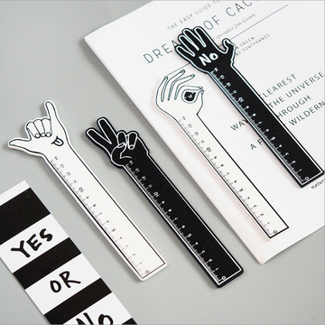 高克创意文具批发 响指 zth01再躺会异形木尺 印花造型学生尺子