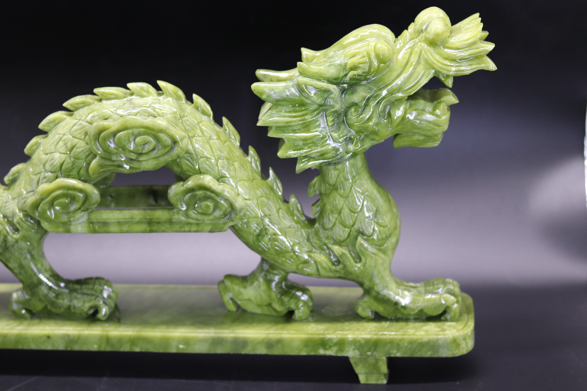 南玉50cm青龙 生意兴隆天然玉石精品玉器玉雕摆件 礼品可定制