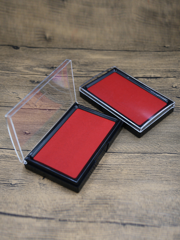 快干印台大号长方形红色印台蓝色印台印油办公速干快干印台印油盒