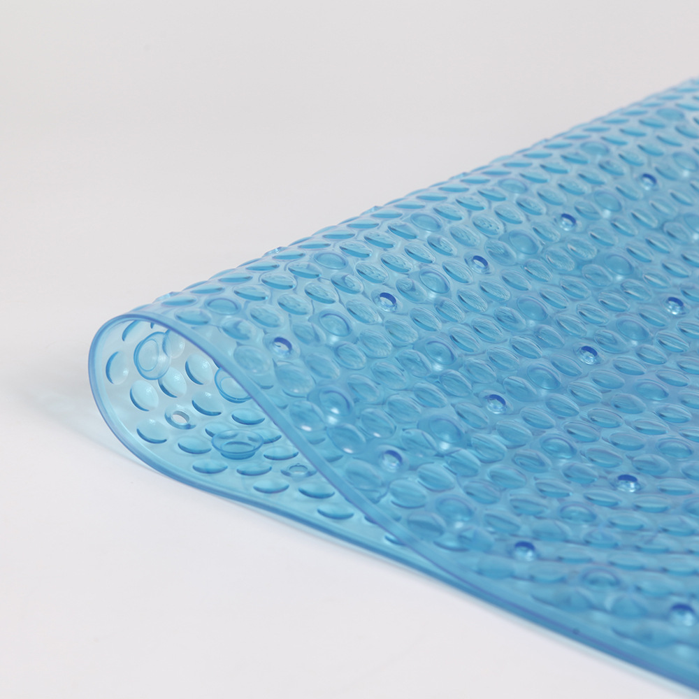 酒店浴室防滑垫小圆点透明脚垫pvc塑料淋浴垫易打理吸盘椭圆地垫