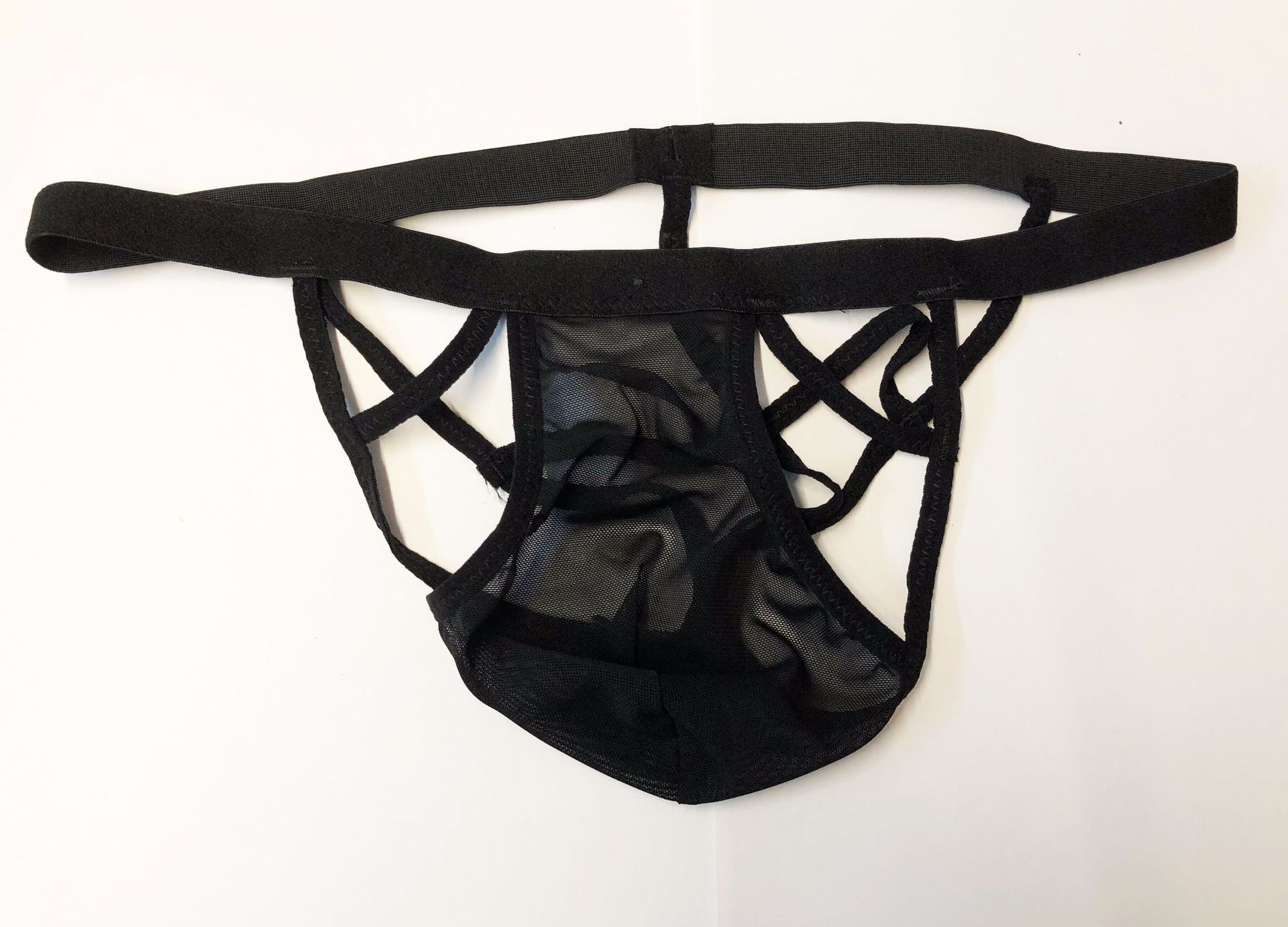 esibibi 性感透视男性双丁t裤男士情趣内裤男式丁字裤m128