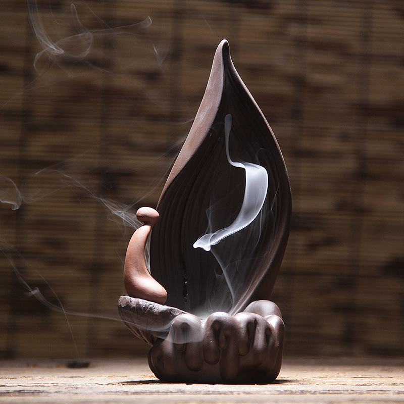 超凡陶瓷禅意倒流香炉 守望·凝神静气 佛教香道摆件 现货批发