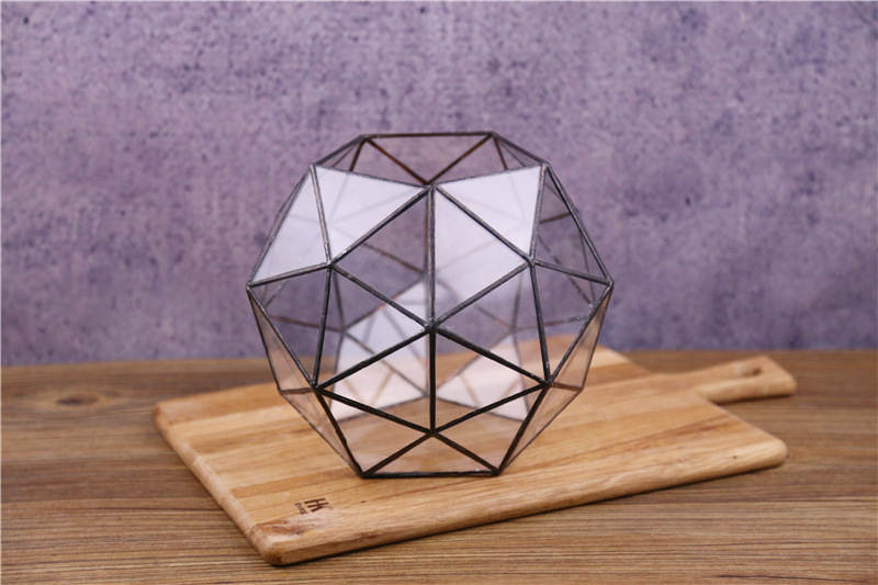 正三十二面体 多肉植物苔藓微景观不规则玻璃永生小花房 批发