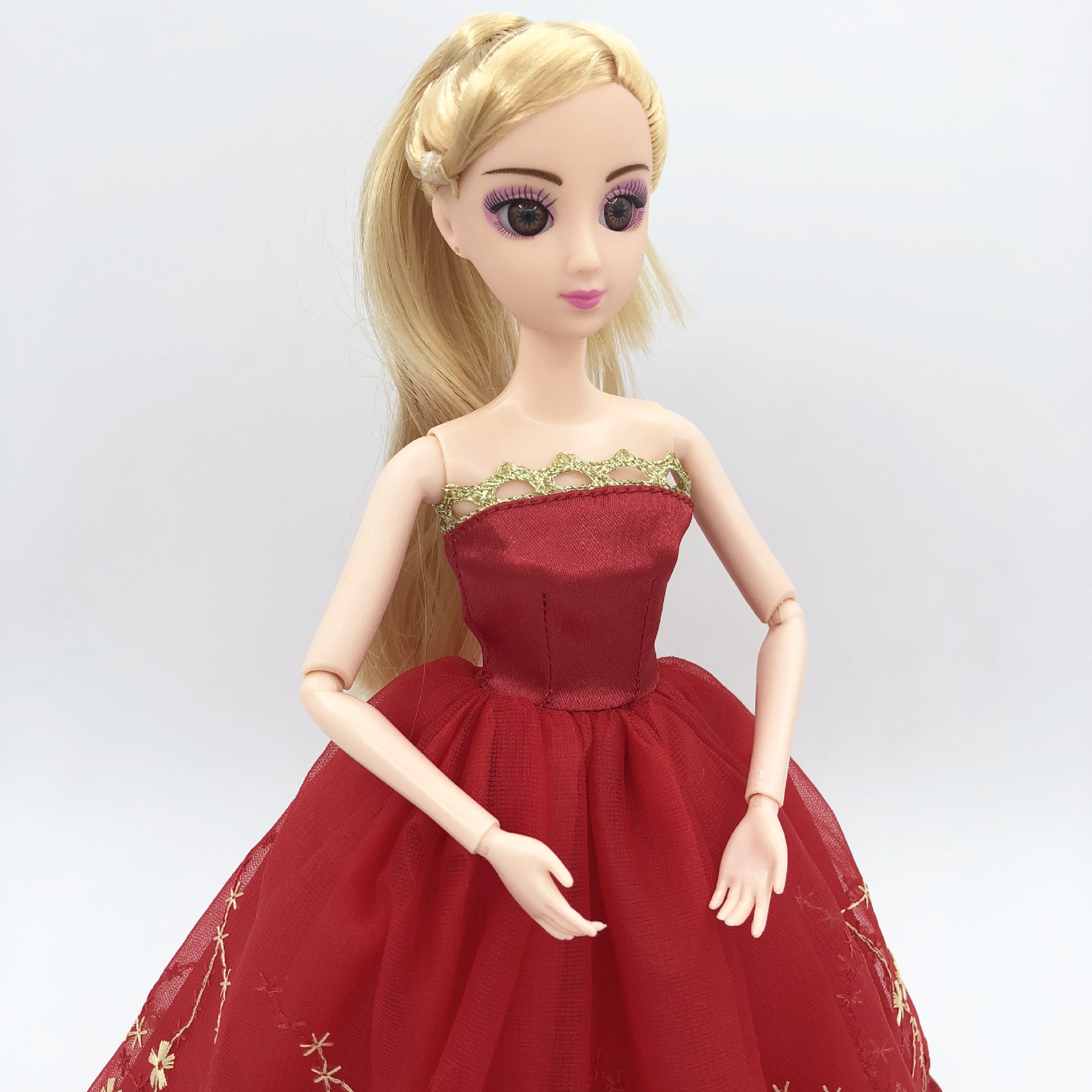 婚纱娃娃衣服换装绣花裙子关节娃娃婚纱洋娃娃新齐芭比娃娃换装裙