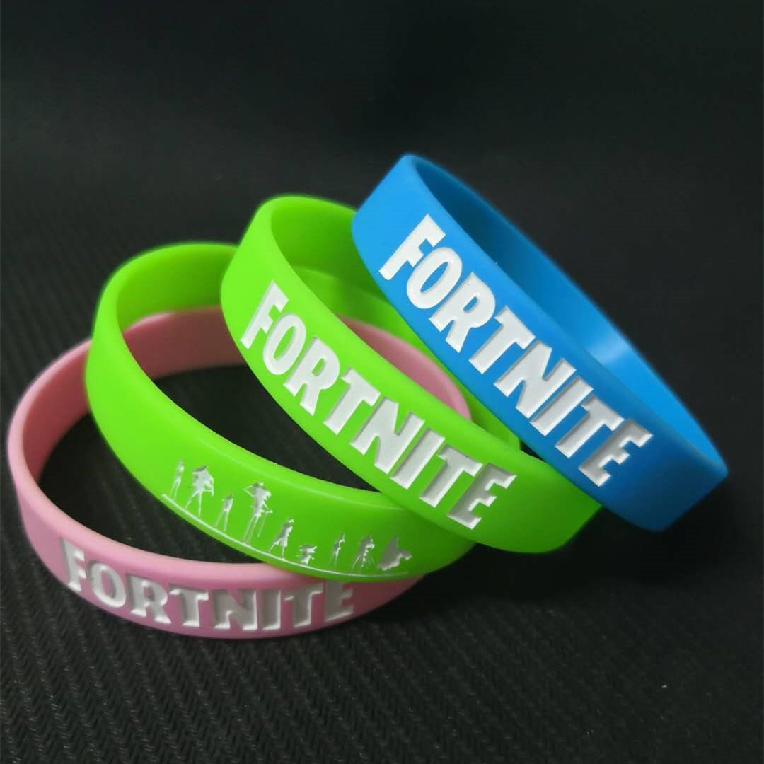 亚马逊supreme填色刻字橡胶手环 fortnite堡垒之夜带logo硅胶手环