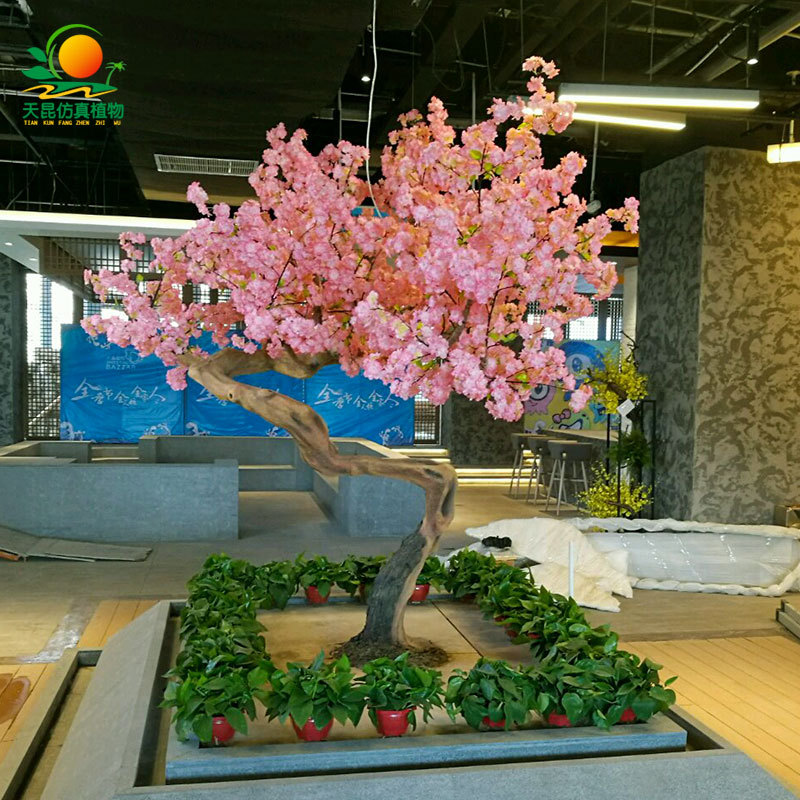 天昆仿真樱花树特色造型假树室内外大型婚庆商场造景樱花树假花树