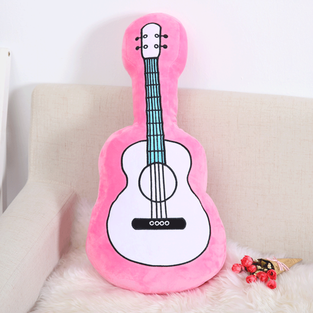 毛绒玩具仿真吉他 创意玩具抱枕 儿童益智玩具短毛绒材质支持定制