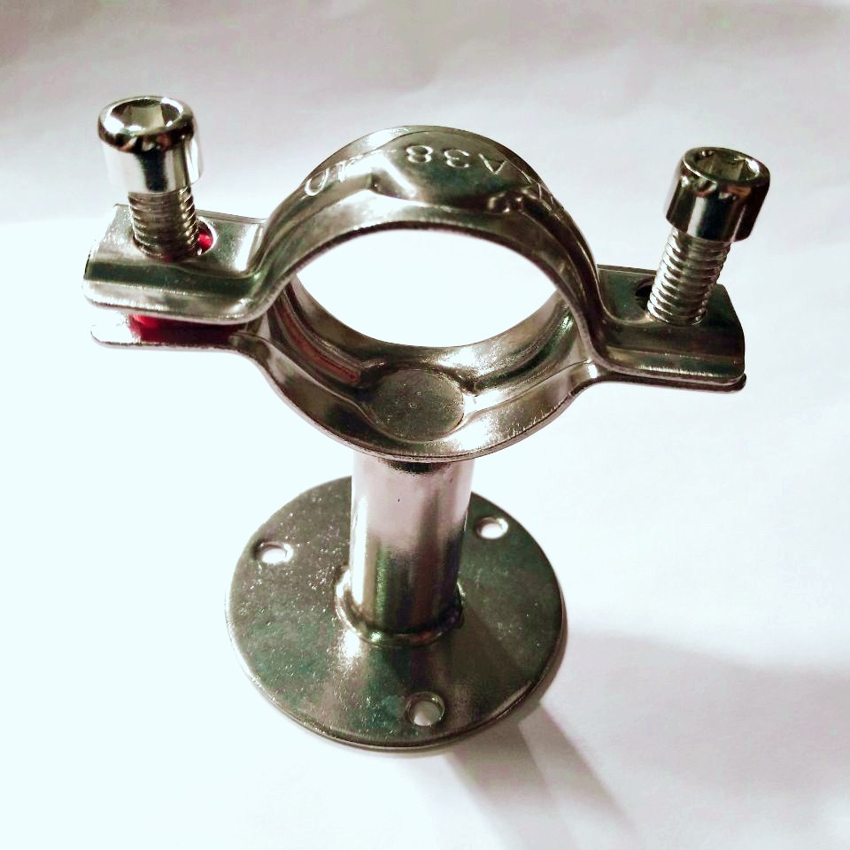 304不锈钢带底盘管支架 不锈钢加长 管支架带地盘管夹 管卡 管托