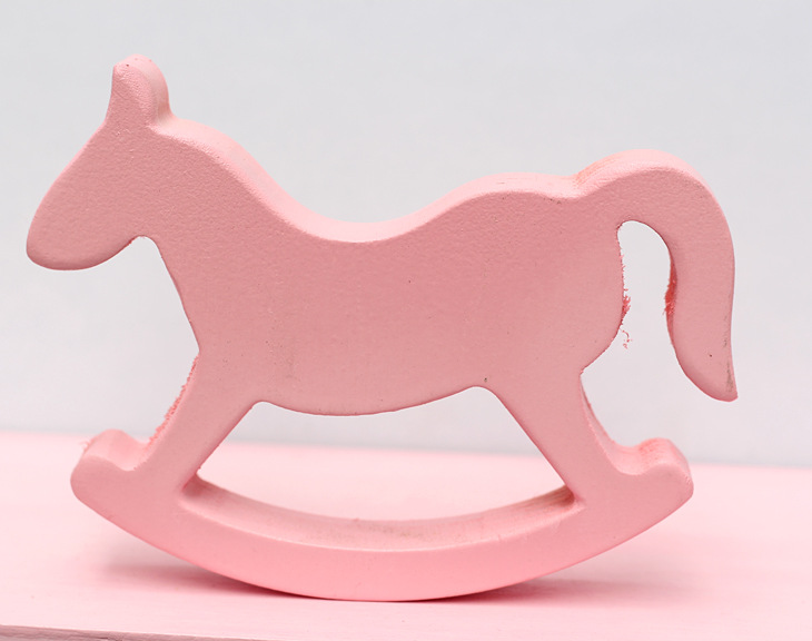 大号木马摆件 少女心系列粉色木马北欧风格桌面摆件简约隔板装饰