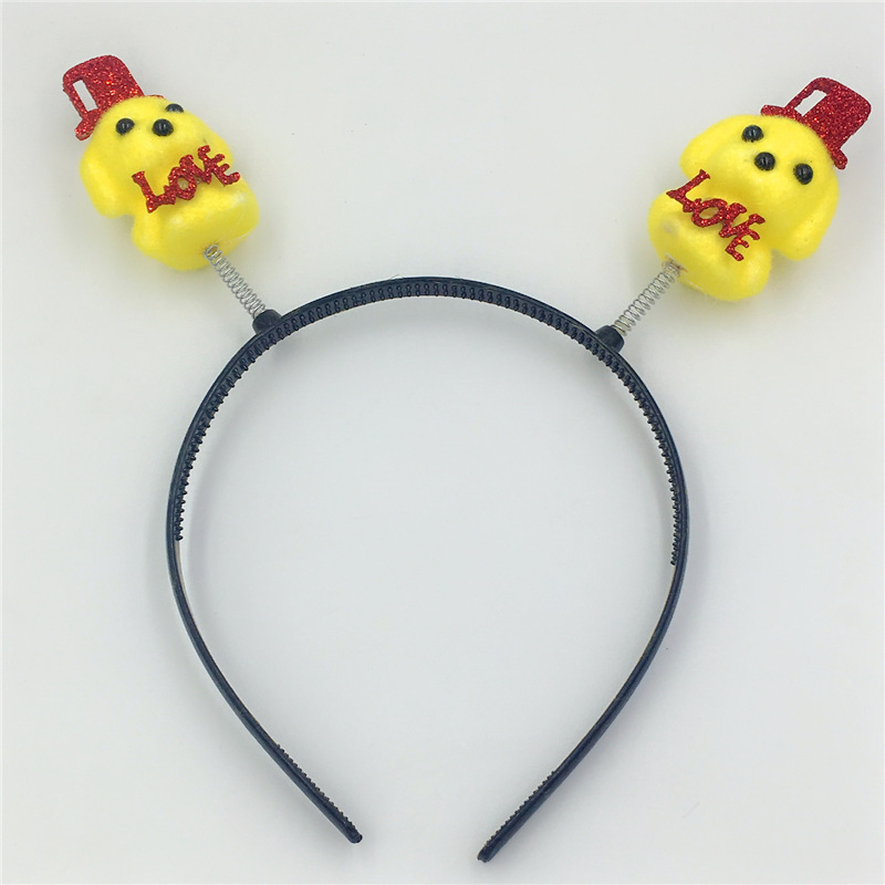 小狗头饰弹簧发卡儿童发饰品地推发箍桃景区头箍卖萌神器发夹批发