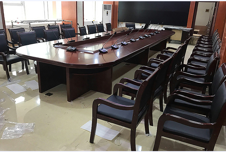 简约椭圆型会议桌长桌大型商务油漆贴皮会议台会议室桌椅组合