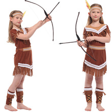 万圣节儿童演出服 cos面具舞会印第安王子表演服 猎人服G-0209