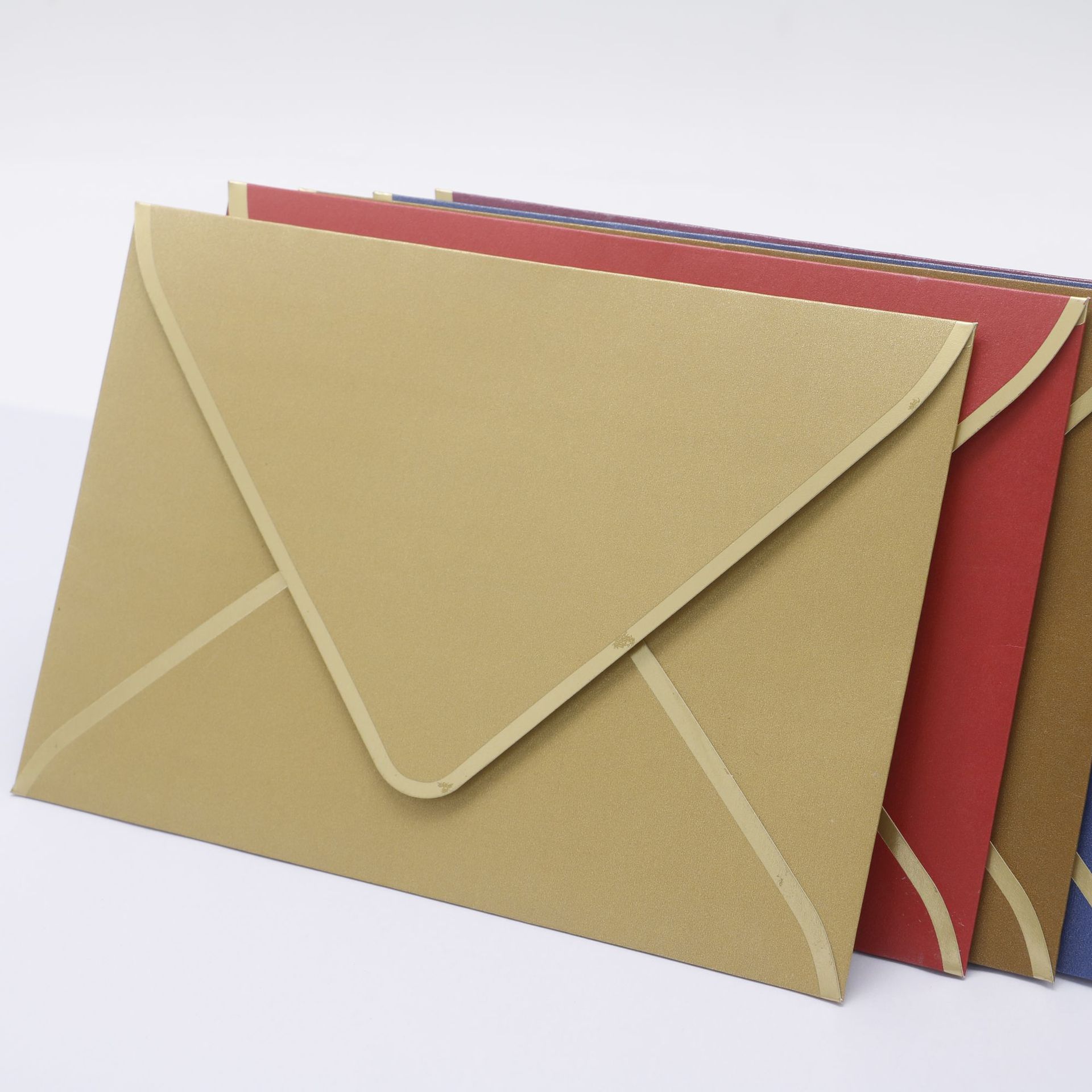 现货高档优雅欧式烫金边定制信封商务邀请函请柬婚礼结婚婚庆请帖