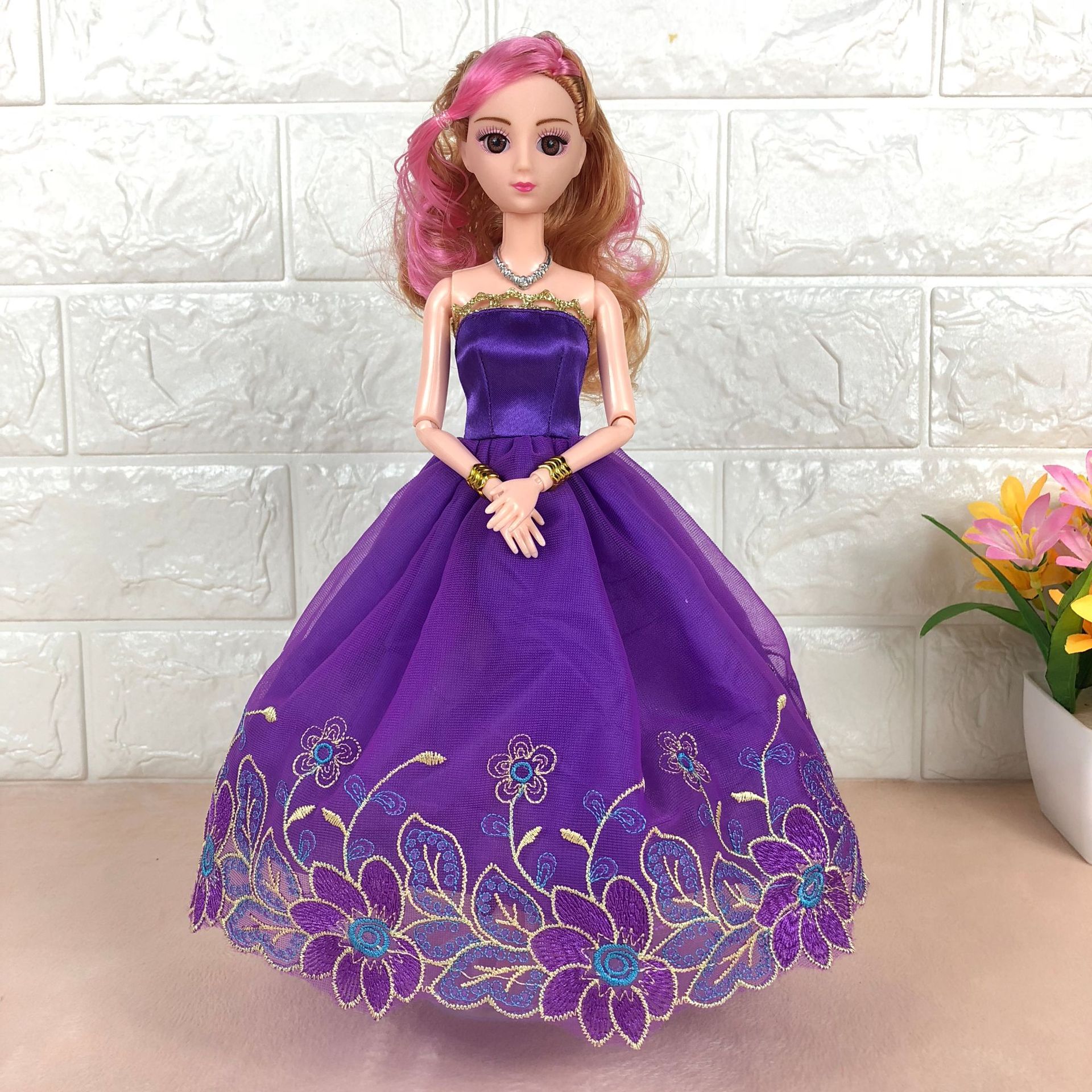 新齐芭比娃娃3d真眼关节公主女孩换装洋娃娃婚纱过家家女童玩具