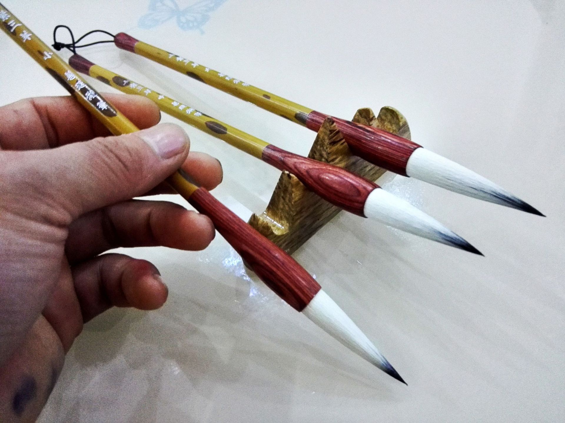 七紫三羊毛笔 进贤兼毫毛笔套装文房礼品套装