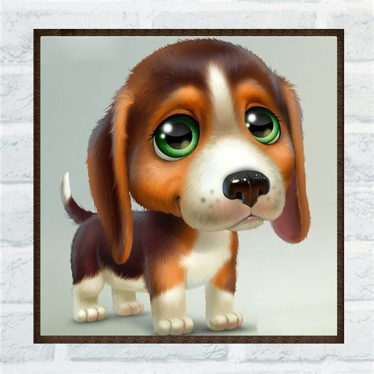 diy钻石画 卡通狗狗贴钻十字绣装饰画 树脂满钻跨境专供厂家直销