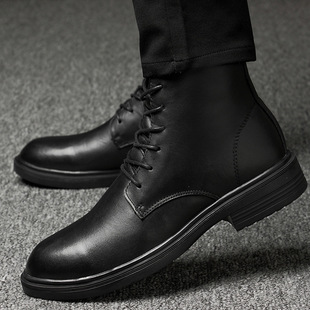 冬季时尚休闲英伦马丁靴男士潮靴韩版潮流百搭高帮皮靴子男士短靴
