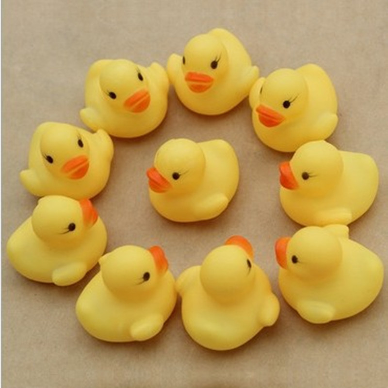 Toy Baby Swimming Bath Duck Small Yellow Duck Duck Toys Children's Bath Toys Squeeze and Sound Little Duck Wholesale