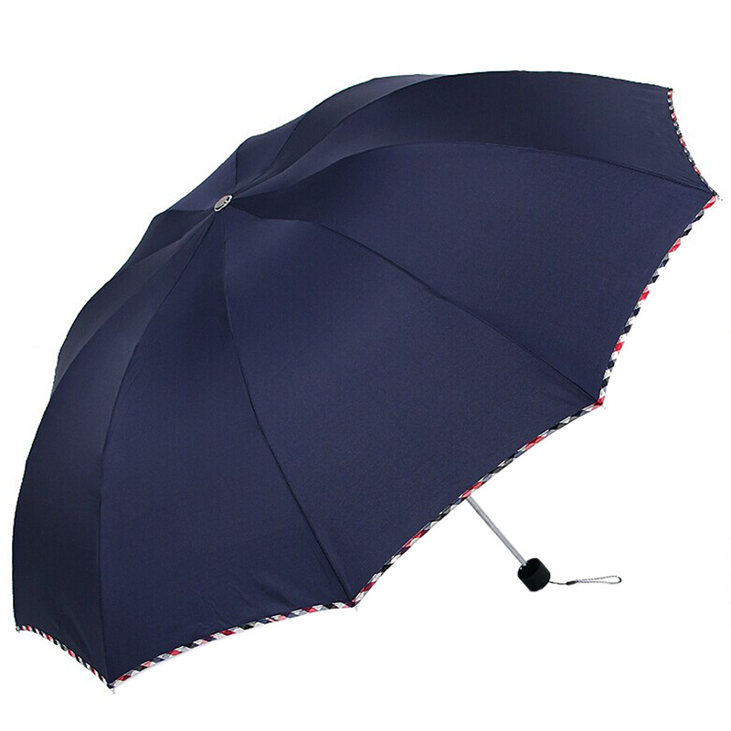 Men's Large Double Business Folding Umbrella Sunshade Gift Advertising Sun Umbrella Three Fold Oversized Sun Umbrella Wholesale