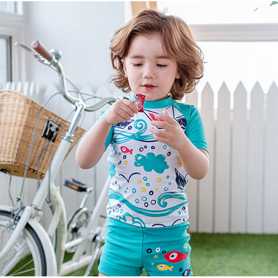 外贸泳衣男童中小童分体泳衣男宝泳衣套装宝宝比基尼