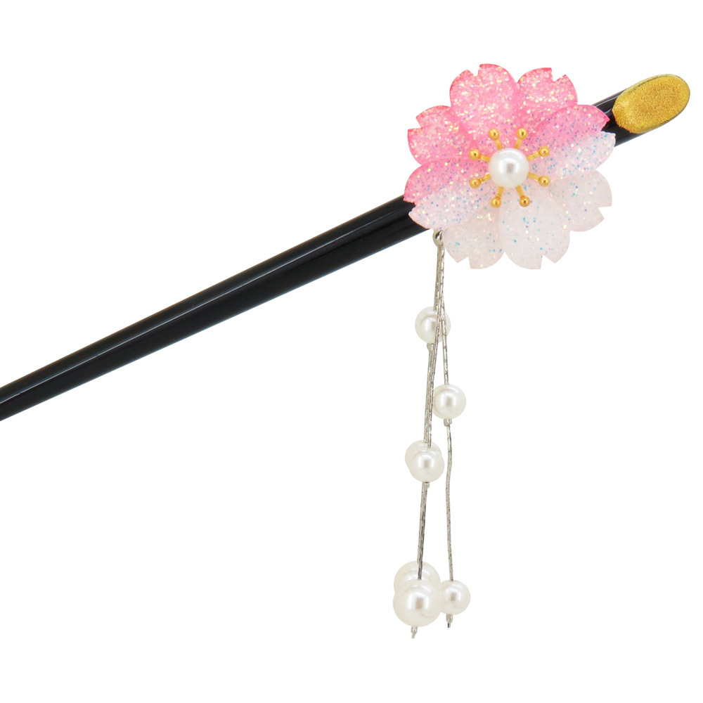 厂家直销新款亚克力发簪步摇珍珠古风簪子新娘古典汉服和服配饰品