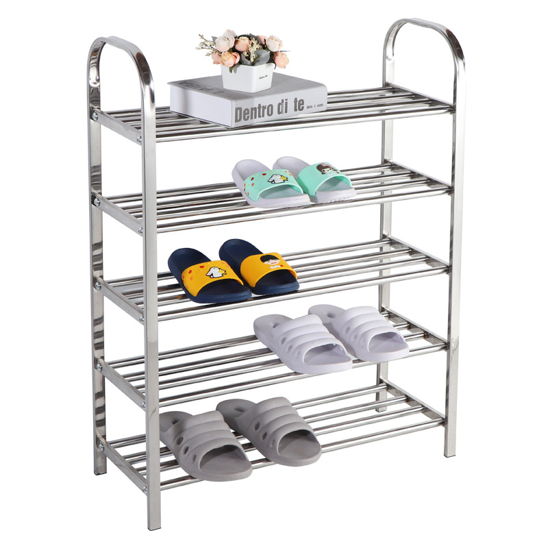 Multi-Layer Stainless Steel Shoe Rack Wholesale Assembly Door behind Shoe Rack Simple College Student Dormitory Economical Shoe Cabinet