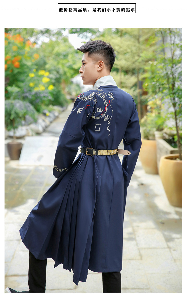 中国风传统汉服明朝刺绣云龙曳撒箭袖交领长袍情侣cp古装飞鱼服