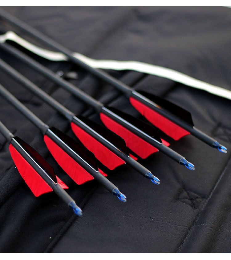 混碳真羽箭箭支 弓箭射箭器材真羽碳箭美猎反曲弓6.2内径可换箭头