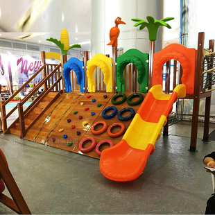 幼儿园大型木质玩具户外黄花梨攀爬架轮胎攀爬网木滑梯荡桥组合