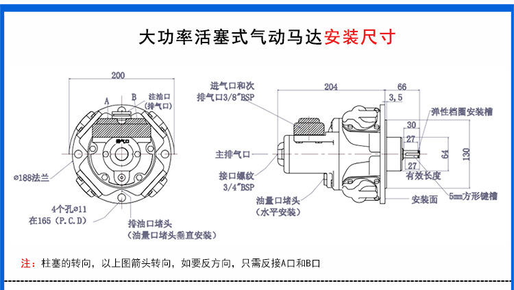 德斯威牌大功率活塞式空气马达同款rm110 210质保二年