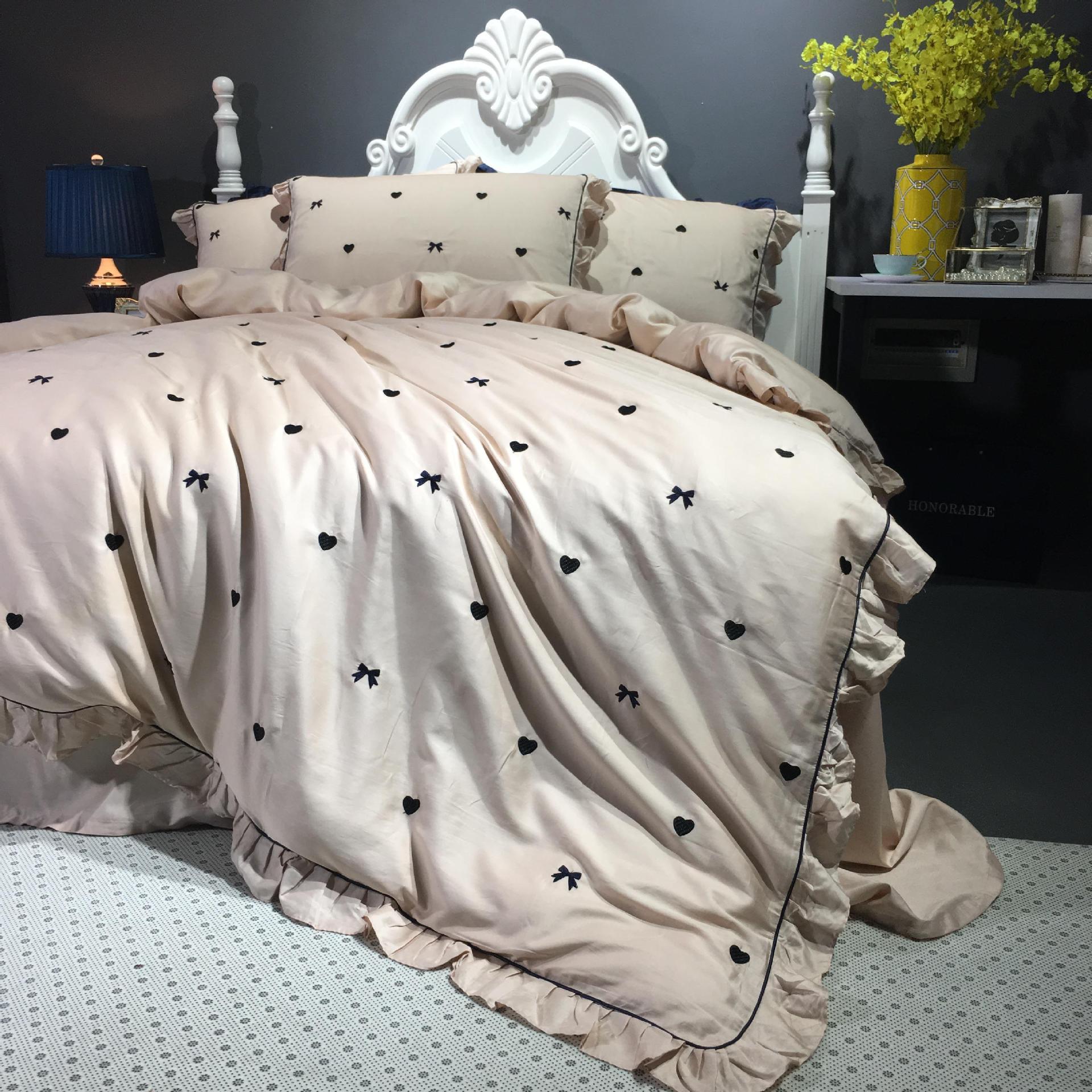 招商 床单套 新品爱心公主风荷叶边